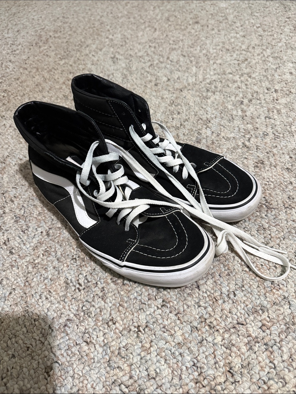 Vans Black and White High-Top Skate Sneakers